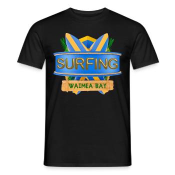 Hawaï, Surf, Waimea Bay - T-shirt homme - noir - Devant - AI Model Male 178 light (178cm)