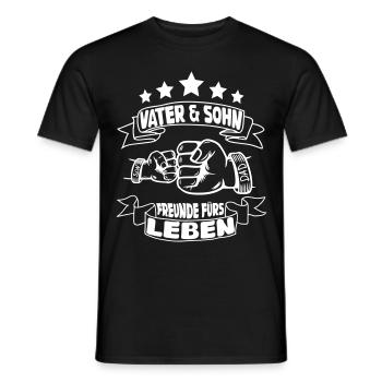 VATER & SOHN FREUNDE FÜRS LEBEN - Männer T-Shirt - Schwarz - Vorne - AI Model Male 178 light (178cm)