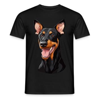 Geschenk für Dobermann Besitzer - Männer T-Shirt - Schwarz - Vorne - AI Model Male 178 light (178cm)