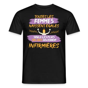 cadeau drôle infirmière solide - T-shirt homme - noir - Devant - AI Model Male 178 light (178cm)
