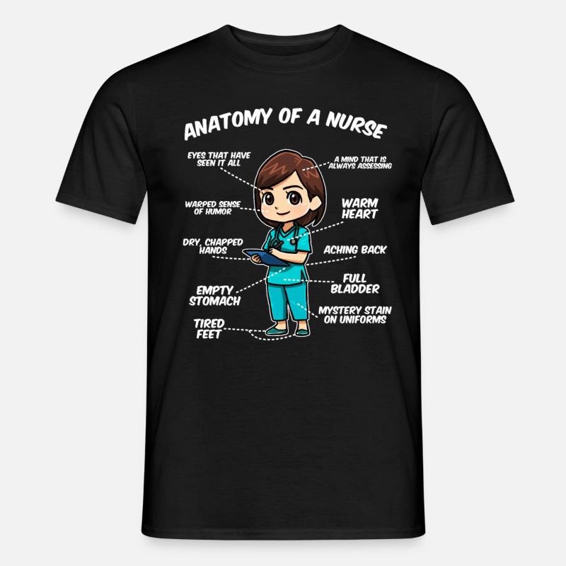 Anatomie einer Krankenschwester - Männer T-Shirt - Schwarz