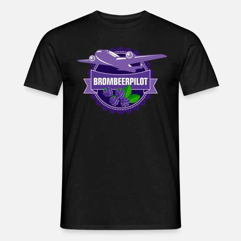 Brombeerpilot - Männer T-Shirt - Schwarz