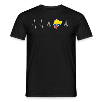 I love Ecuador - heartbeat - Men's T-Shirt - black - Front - AI Model Male 178 light (178cm)