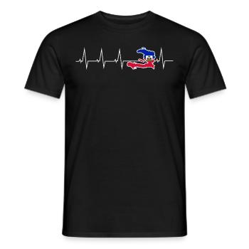 J’aime Haïti - battement de coeur - T-shirt homme - noir - Devant - AI Model Male 178 light (178cm)