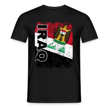 IRAK FLAGGE - Irakische Fahne - groß retro - Männer T-Shirt - Schwarz - Vorne - AI Model Male 178 light (178cm)