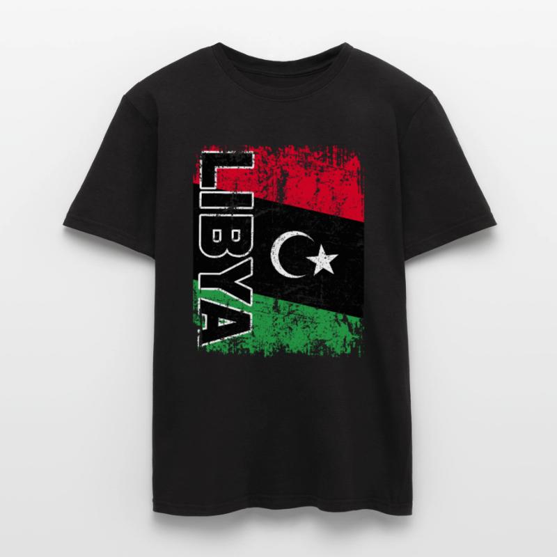 Drapeau de la Libye drapeau libyen Libye Libye retro T-shirt homme