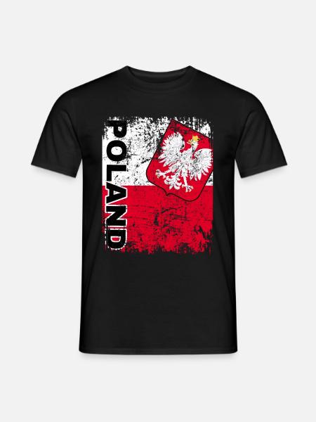 POLAND FLAG Polish flag POLSKA great retro - Men's T-Shirt - black