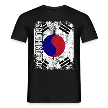 South Korea - Männer T-Shirt - Schwarz - Vorne - AI Model Male 178 light (178cm)