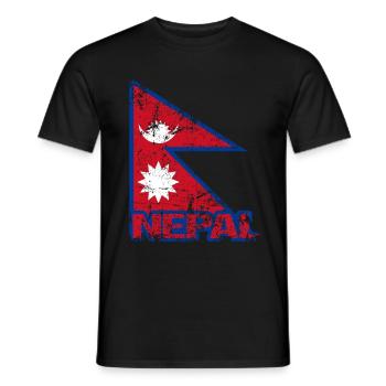 Nepal - Männer T-Shirt - Schwarz - Vorne - AI Model Male 178 light (178cm)