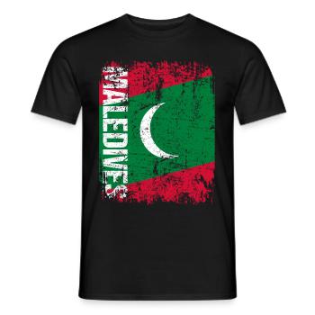 Maldives Maldives Drapeau Grande Bannière Retro - T-shirt homme - noir - Devant - AI Model Male 178 light (178cm)