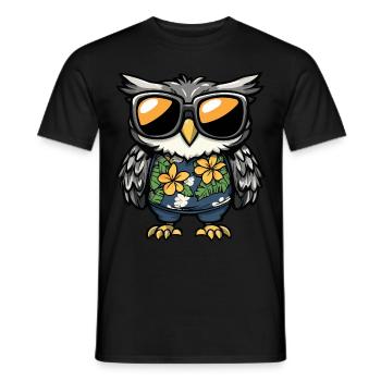 Eule Comic Lustig Sommer - Männer T-Shirt - Schwarz - Vorne - AI Model Male 178 light (178cm)