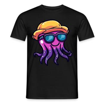 Méduse Funny Summer - T-shirt homme - noir - Devant - AI Model Male 178 light (178cm)
