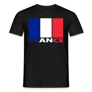 France, France - Men's T-Shirt - black - Front - AI Model Male 178 light (178cm)