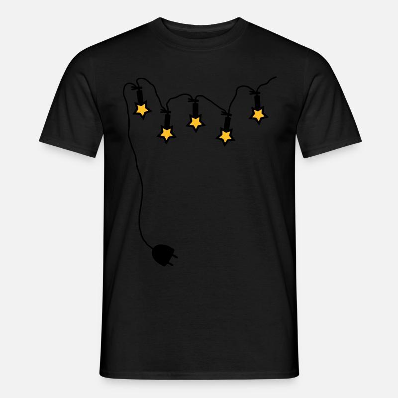 Lichterkette mit Stecker - V2 - Männer T-Shirt - Schwarz
