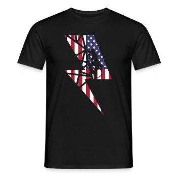 Lineman Elektriker Amerika Flagge Usa Geschenk - Männer T-Shirt - Schwarz - Vorne - AI Model Male 178 light (178cm)
