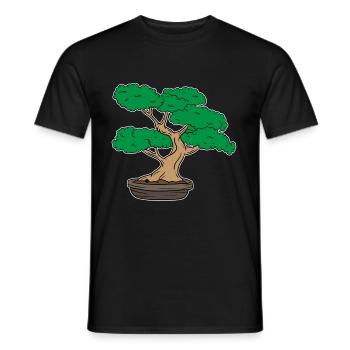 Bonsai tree plants Japan tree cut gift - Men's T-Shirt - black - Front - AI Model Male 178 light (178cm)