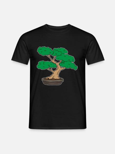 Bonsai Baum Pflanzen Japan Baumschnitt Geschenk - Männer T-Shirt - Schwarz