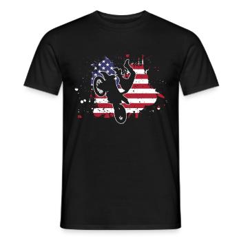 Motocross Fahrer Motorrad Usa Amerika Geschenk - Männer T-Shirt - Schwarz - Vorne - AI Model Male 178 light (178cm)