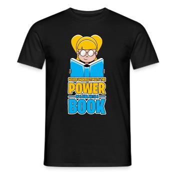 Livres Livre Lecture Bouquine fille cadeau - T-shirt homme - noir - Devant - AI Model Male 178 light (178cm)