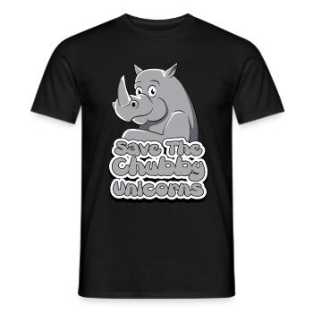 RhinoCeros Rhino Chubby Unicorn Gift - Men's T-Shirt - black - Front - AI Model Male 178 light (178cm)
