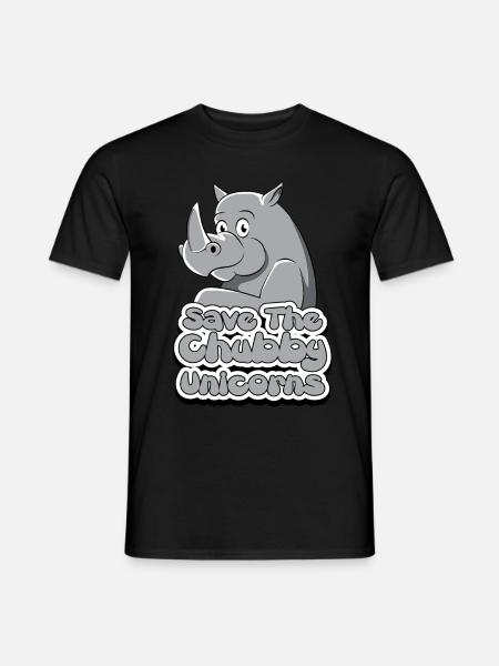 Nashorn Rhinozeros Rhino Chubby Einhorn Geschenk - Mænd T-shirt - sort