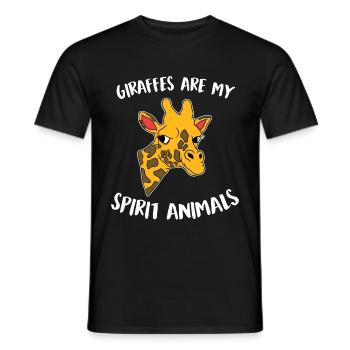 Girafe Drôle Doux Amour des animaux Cadeau - T-shirt homme - noir - Devant - AI Model Male 178 light (178cm)