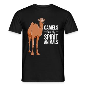 Chameau Chameaux Amour des animaux Amants Cadeau - T-shirt homme - noir - Devant - AI Model Male 178 light (178cm)
