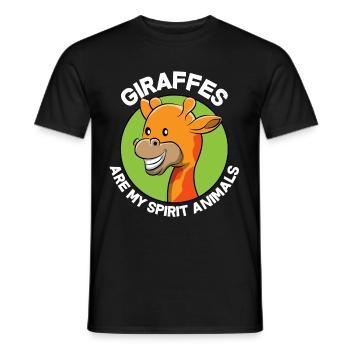 Girafe Drôle Doux Amour des animaux Cadeau - T-shirt homme - noir - Devant - AI Model Male 178 light (178cm)