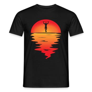 Coucher de soleil - T-shirt homme - noir - Devant - AI Model Male 178 light (178cm)