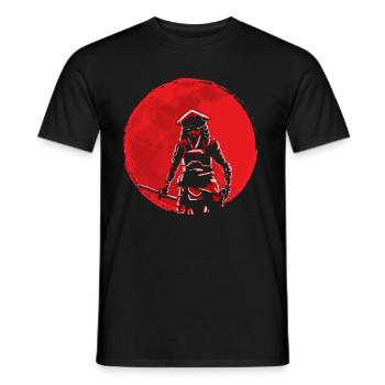 Samurai Blutmond Rüstung Schwert Krieger Kampf - Männer T-Shirt - Schwarz - Vorne - AI Model Male 178 light (178cm)