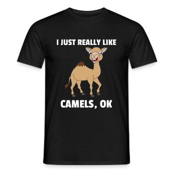 Chameau chameaux amour cadeau amoureux des animaux - T-shirt homme - noir - Devant - AI Model Male 178 light (178cm)