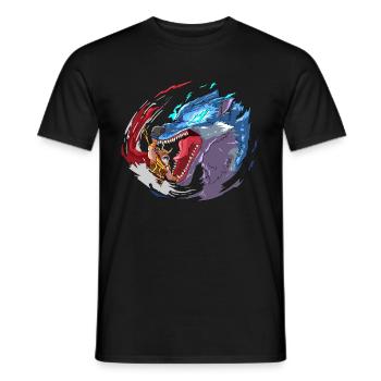 Viking Fenrir Gott Wölfe Nordic Mythologie Kampf - Männer T-Shirt - Schwarz - Vorne - AI Model Male 178 light (178cm)