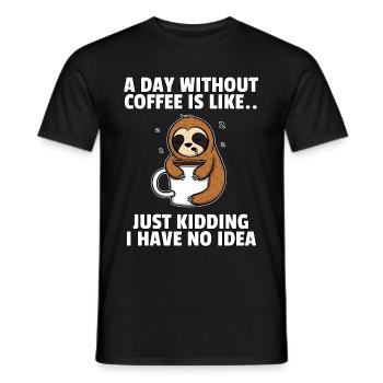 Café café buveur café fatigué cadeau du matin - T-shirt homme - noir - Devant - AI Model Male 178 light (178cm)