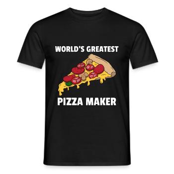 Pizza Pizzer Pizzeria Italien Salami Käse Geschenk - Männer T-Shirt - Schwarz - Vorne - AI Model Male 178 light (178cm)