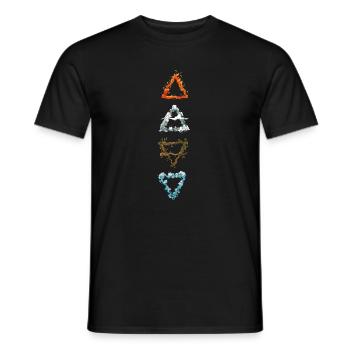 Alchemie Symbole Elemtente Feuer Wasser Luft Erde - Männer T-Shirt - Schwarz - Vorne - AI Model Male 178 light (178cm)