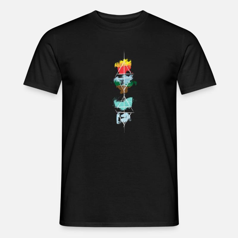 Alchimie Éléments Abstraits Feu Eau Air Terre - T-shirt homme - noir