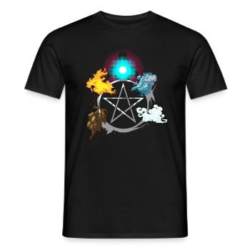 Alchemie Elemente Feuer Luft Wasser Erde Seele - Männer T-Shirt - Schwarz - Vorne - AI Model Male 178 light (178cm)