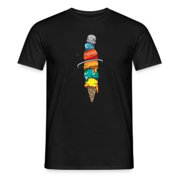 Système solaire Waffle Space Ice Summer Mars - T-shirt homme - noir - Devant - AI Model Male 178 light (178cm)