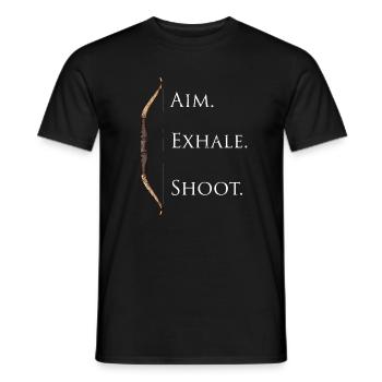 Aim Exhale Shoot Langbogen Bogenschießen Sport - Männer T-Shirt - Schwarz - Vorne - AI Model Male 178 light (178cm)