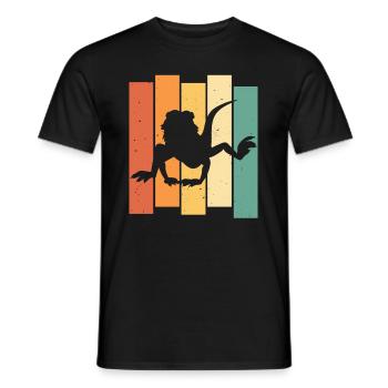 Dragon barbu lézard barbu cru rétro - T-shirt homme - noir - Devant - AI Model Male 178 light (178cm)