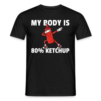Dabbing Ketchup Tomato Dab Sauce - Men's T-Shirt - black - Front - AI Model Male 178 light (178cm)
