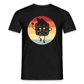 Gaufres Crêpes Douces Vintage Rétro - T-shirt homme - noir - Devant - AI Model Male 178 light (178cm)