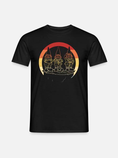 Gartenzwerg Zwerg Gärtner Vintage Retro - Männer T-Shirt - Schwarz
