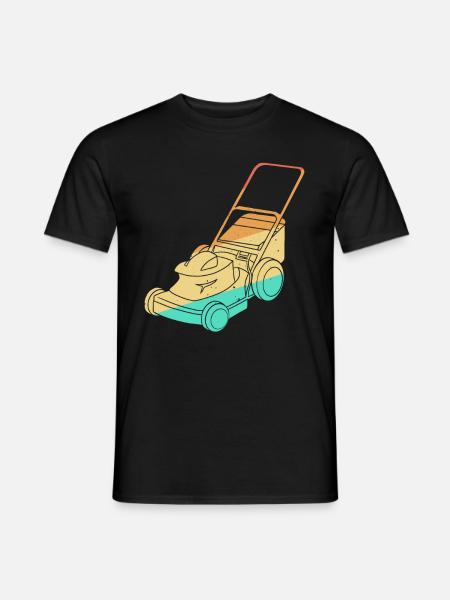 Rasen Mähen Rasenmäher Vintage Retro - Männer T-Shirt - Schwarz