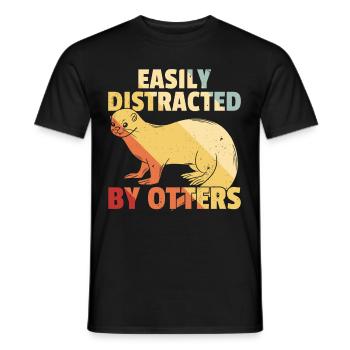 Otter Fischotter Süßer Vintage Retro - Männer T-Shirt - Schwarz - Vorne - AI Model Male 178 light (178cm)