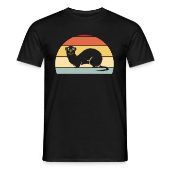 Frettchen Lustiges Wiesel Vintage Retro - Männer T-Shirt - Schwarz - Vorne - AI Model Male 178 light (178cm)