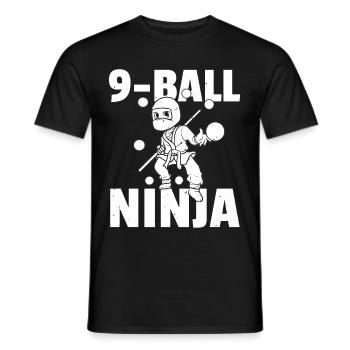 Ninja Billard Snooker Pool Spieler - Männer T-Shirt - Schwarz - Vorne - AI Model Male 178 light (178cm)