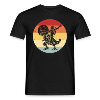 Dinosaures Astronaute Cosmos Rétro - T-shirt homme - noir - Devant - AI Model Male 178 light (178cm)