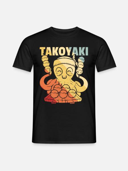 Takoyaki Squid Japanese Retro - Men's T-Shirt - black