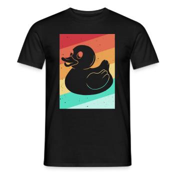 Canard en caoutchouc canard en caoutchouc baignade canard rétro - T-shirt homme - noir - Devant - AI Model Male 178 light (178cm)